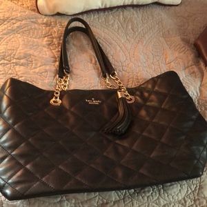 Black quilted Kate Spade tote